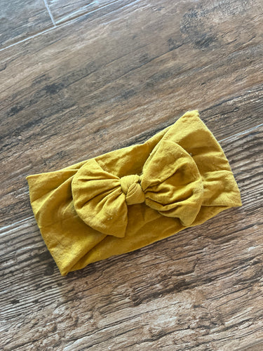 Mustard Baby Bow Headband