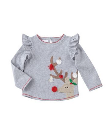 Mud Pie Tassle Reindeer Tee